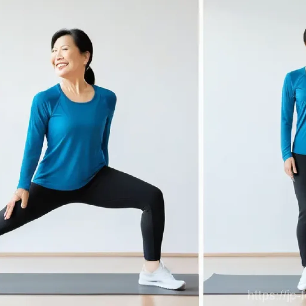 칼슘과 골다공증 예방 - **Prompt:** A vibrant Japanese woman in her late 40s to early 50s, with a warm and energetic smile, ...